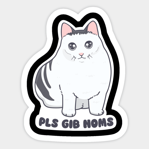 Pls Gib Noms Stickers Magnets Cases Mugs Sticker by The Official Huh Cat Store